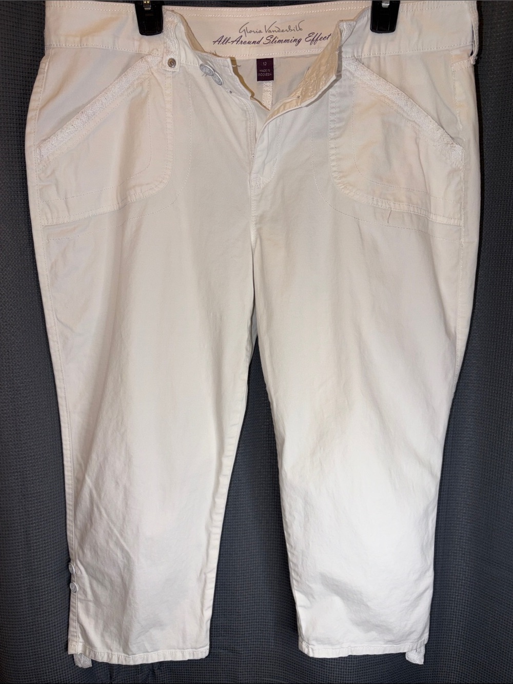 Gloria Vanderbilt White Slim Fit Men's Chinos